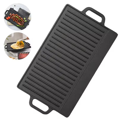 Cast iron griddle - pan, double
