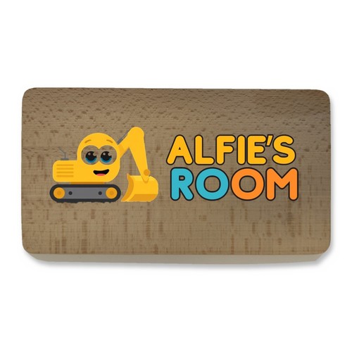 Personalised digger door sign - personalised,