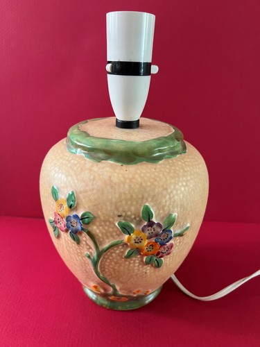 Crown devon pottery table - pottery, lamp