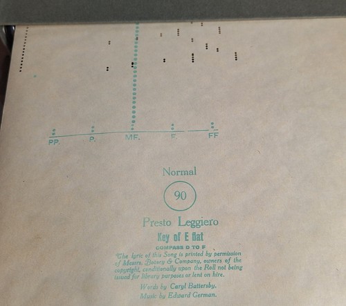 Vintage universal song roll - universal,