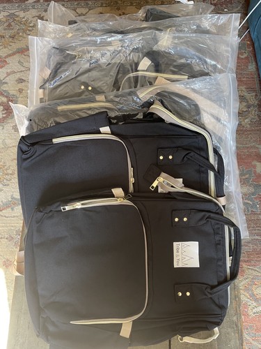 Black baby changing backpack - black,