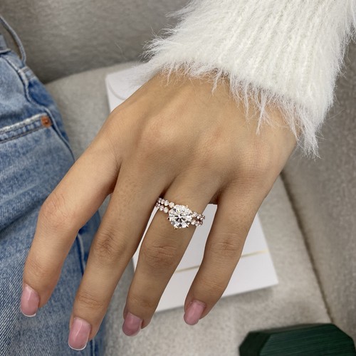 Diamond ring band set round - diamond,