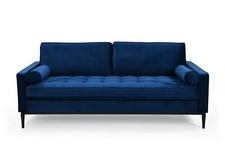 Velvet Blue 3 Seater Sofas - Easy Flat-packed Scottie range with FREE DELIVERY