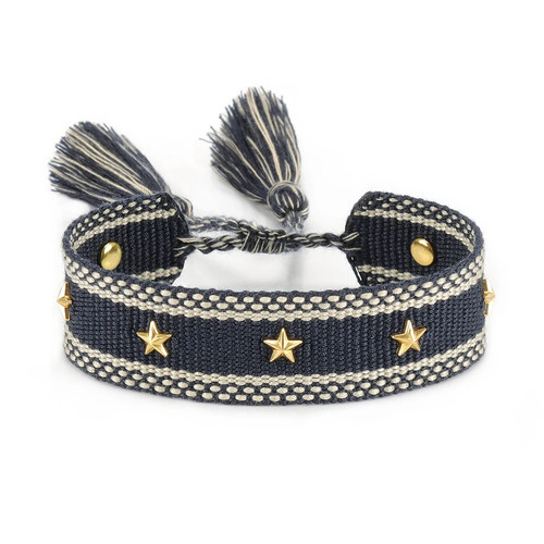 Star moon rope bracelet - moon,