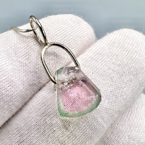 Watermelon tourmaline slice - tourmaline,