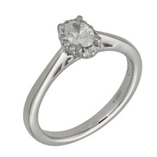 Ladies 18ct White Gold Oval