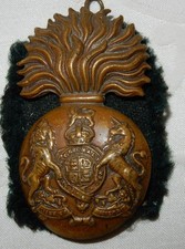 GENUINE ROYAL SCOTS FUSILIERS REGIMENT GLENGARRY CAP BADGE GILDING METAL K/C
