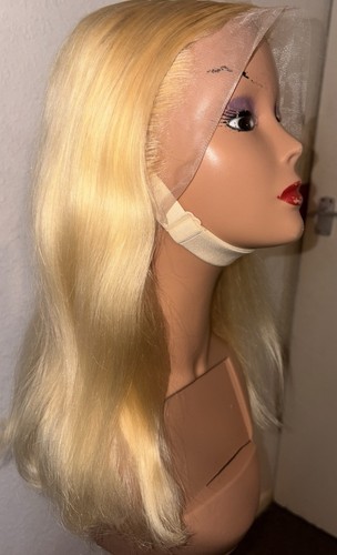 Blonde human hair wig - blonde,