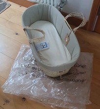 Clair De Lune - Palm Moses Basket, Sage Green