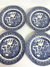 4 Vintage Blue Willow Tea