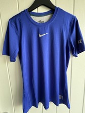 Nike Pro Combat Short-sleeve Compression Shirt Mens M Blue Dri Fit Top VGC