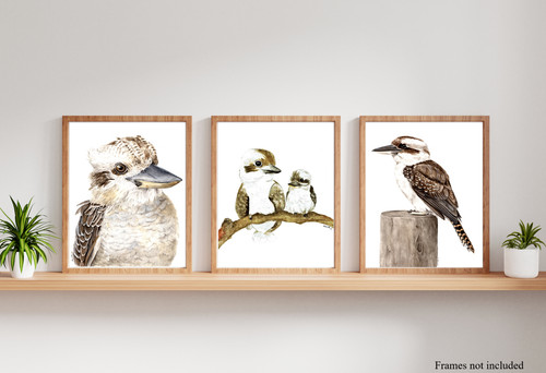 Watercolour kookaburra print - kookaburra,