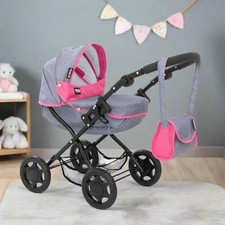 Mamas and Papas Junior Sweet Dreams Dolls Pram Pink & Grey - DAMAGED BOX