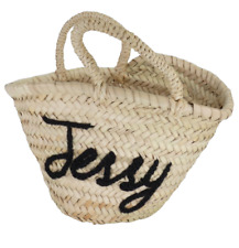 Straw Wicker Bucket Bag Small JESSY Gift For Her Bohemian Summer Beach