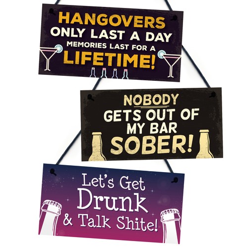 Funny hanging bar signs - hanging,