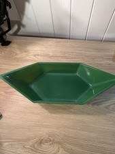 Heavy  green Glass octagonal bowl or tray