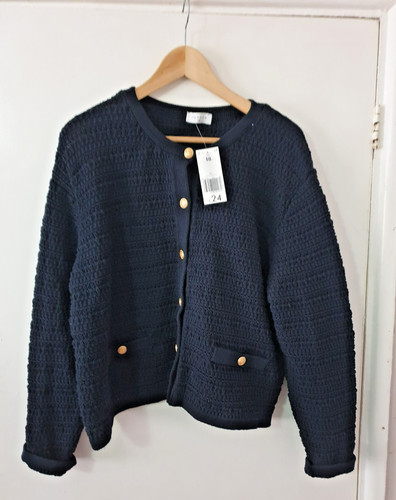 Women navy chunky - navy, knit