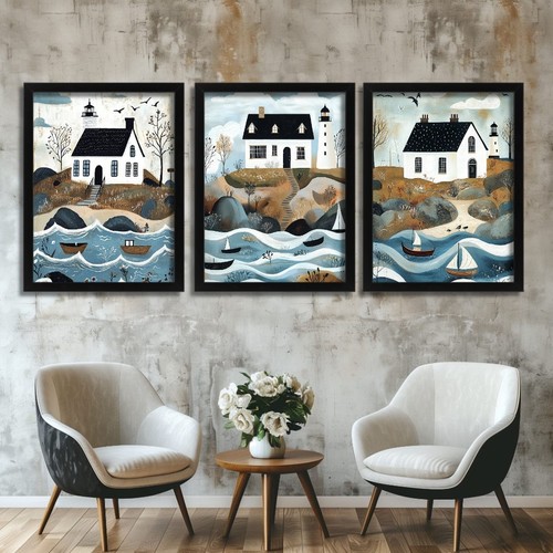 Seaside cottage wall art - seaside,
