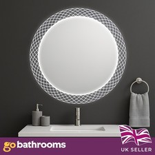 Round LED Bathroom Mirror & Demister Pad Touch Sensor & Dual Light Mode 60 80cm