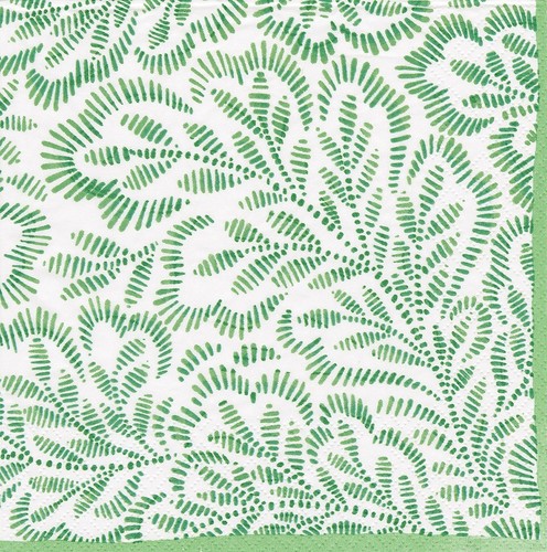 Block print leaves - leaves, green