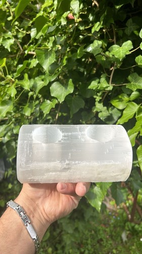 Selenite crystal votive - crystal,