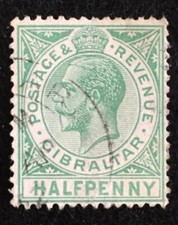 Gibraltar 1927 SG89 Halfpenny green used stamp