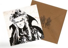 David Bowie, Labyrinth, Jareth    15x15 blank greeting card and envelope