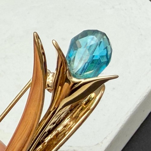 Swarovski crystal brooch gold - crystal,