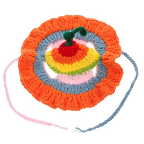 Colorful knitted cat hat with - colorful,