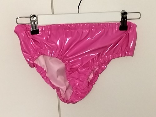 Pink pvc fetish sissy panties - pvc,
