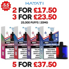 Hayati Pro Ultra Plus 25000 Refill Pack | Replacement Pod 25K | E-Cig | Flavours