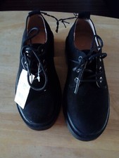 GIRL'S  MISS E-VIE BLACK SUEDE LACE UP SHOES SIZE 12