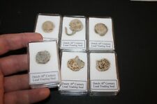 Georgian 18th century Lead sack seal in display case flour textiles wheat 