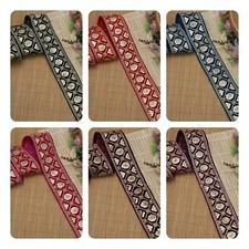 FCL 1 Mtr Embroidered Border Indian Saree Lace Trim Fabric Traditional Wedding