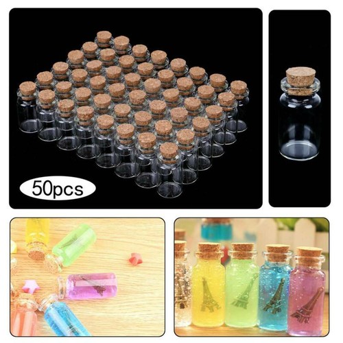 50pcs clear glass bottles with - clear,
