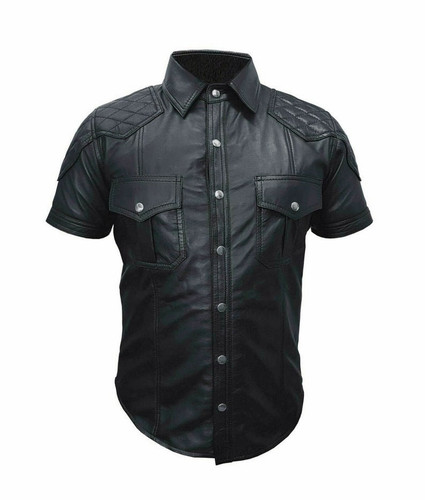 Mens real black - real, leather