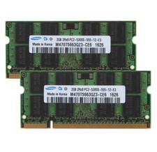 Samsung 4GB 2x 2GB 2Rx8 DDR2 667Mhz PC2-5300 RAM SODIMM Laptop Memory 200pin CL5