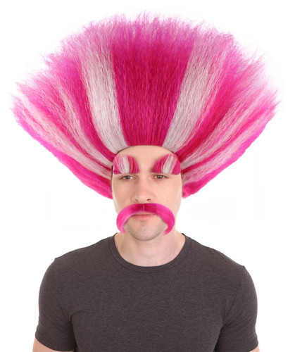 Troll king wig with eyebrows - king, &