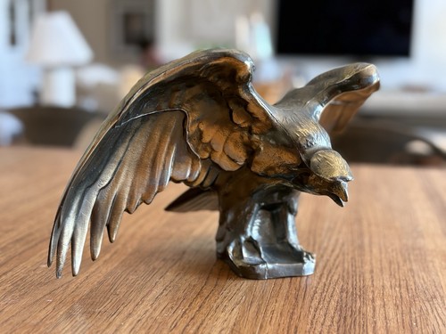 Large vintage brass eagle - brass,