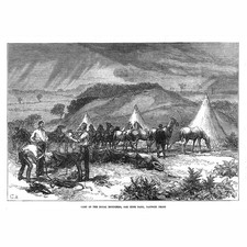 CANNOCK CHASE Royal Engineers Camp at Oak Edge Park - Antique Print 1873