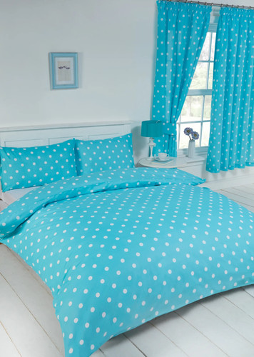 Polka dot duckegg duvet cover - dot,