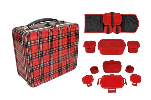 Picnic lunch box kit - kit, tartan