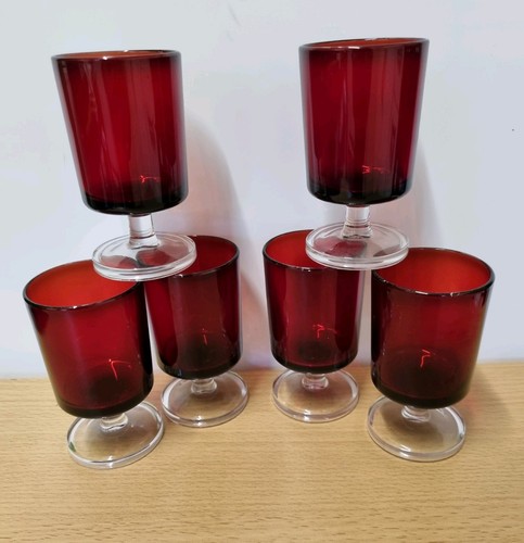 Set vintage glasses ruby - 6,