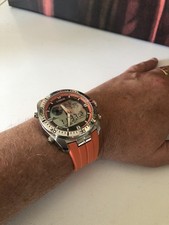 Lorus Men's Quartz Watch R2B11AX9 Lume Sports Orange Rubber Analog Digital