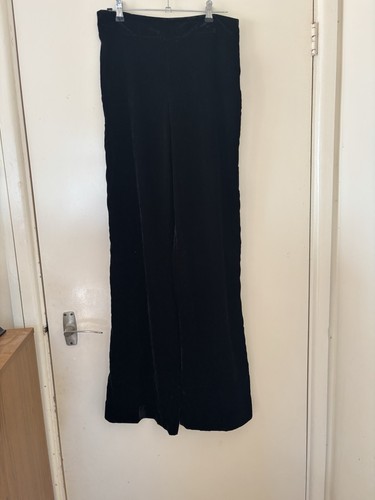 Zara black velvet wide leg - wide,