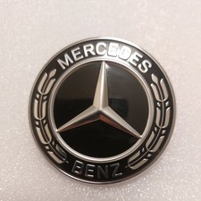 A0008171801 PERFECT!!!Mercedes-Benz Flat Bonnet Badge Emblem Black OEM