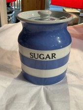 Tg Green Cornishware Sugar  Storage Canister