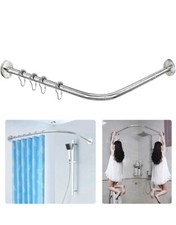 Corner  / Curved shower Curtain Rail,Rod, Bath Pole for Bathroom - Wall Mounted