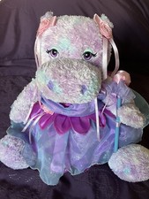Build A Bear Purple Tie Dye Happy Hip Hippo Hippopotamus Stuffed Plush Clothed