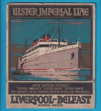 ULSTER IMPERIAL LINE New Vessels LIVERPOOL-BELFAST16 Booklet